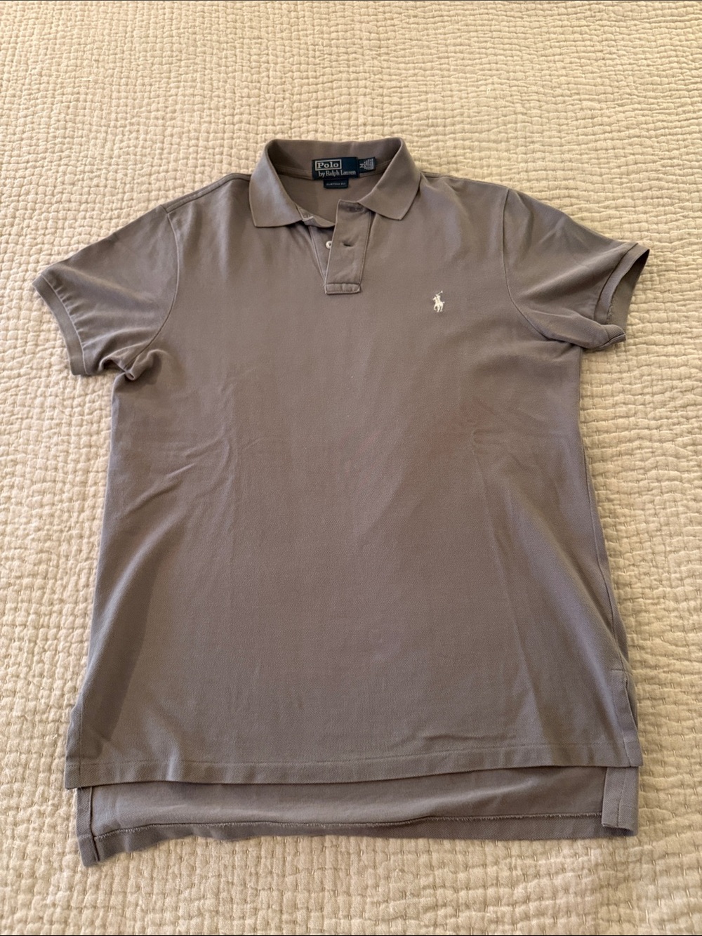 Polo by Ralph Lauren Men's Gray Polo Shirt with White Pony size Medium